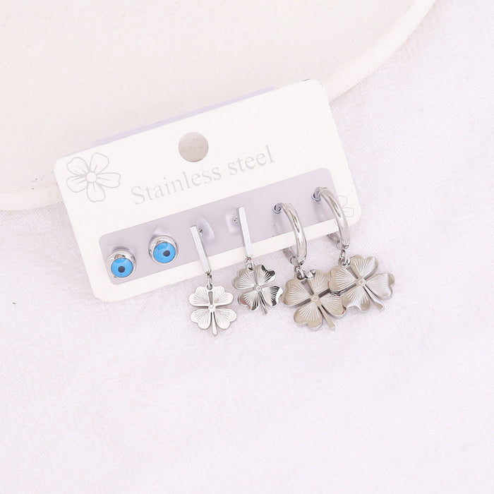 Wholesale stainless steel eye drop Zircon Earrings JDC-ES-Bingm002 Earrings 冰萌 2# Wholesale Jewelry JoyasDeChina Joyas De China