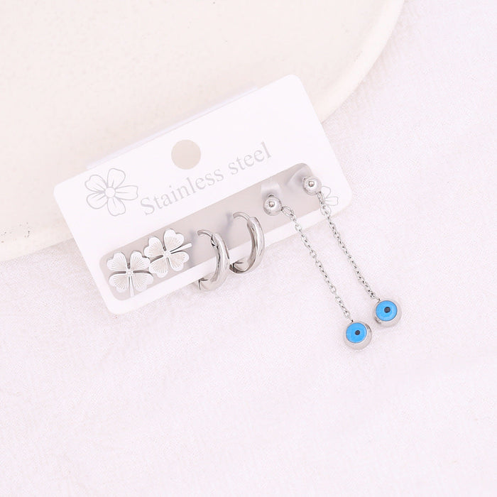 Wholesale stainless steel eye drop Zircon Earrings JDC-ES-Bingm002 Earrings 冰萌 4# Wholesale Jewelry JoyasDeChina Joyas De China
