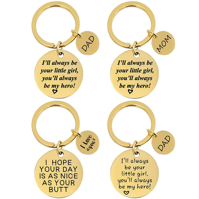 Wholesale Stainless Steel Father's Day Mother's Day Metal Keychain JDC-KC-GangGu009 Keychains 钢古 Wholesale Jewelry JoyasDeChina Joyas De China