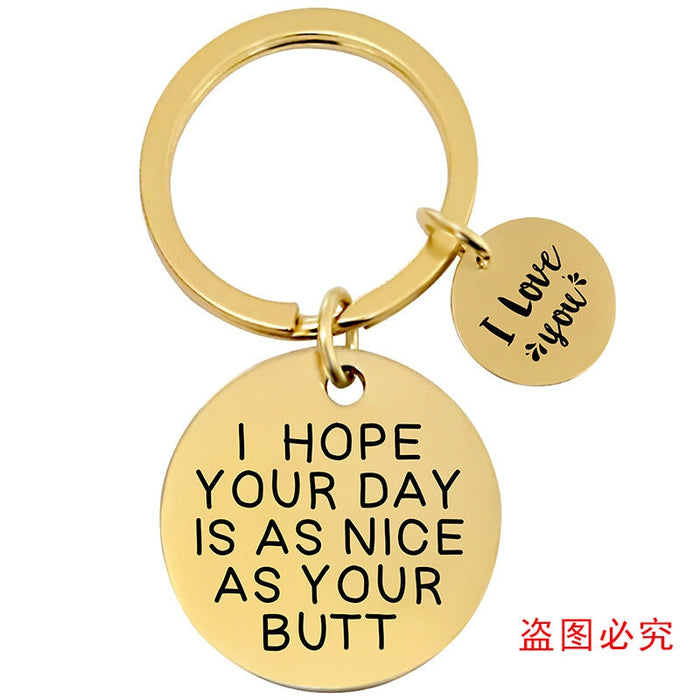 Wholesale Stainless Steel Father's Day Mother's Day Metal Keychain JDC-KC-GangGu009 Keychains 钢古 Wholesale Jewelry JoyasDeChina Joyas De China