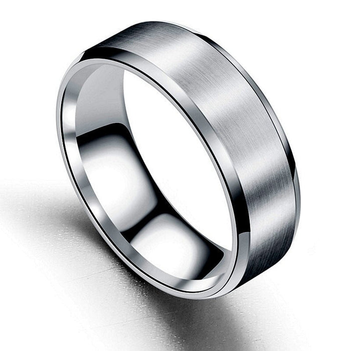 Wholesale stainless steel frosted ring JDC-RS-Dingc004 Rings 顶潮 Wholesale Jewelry JoyasDeChina Joyas De China