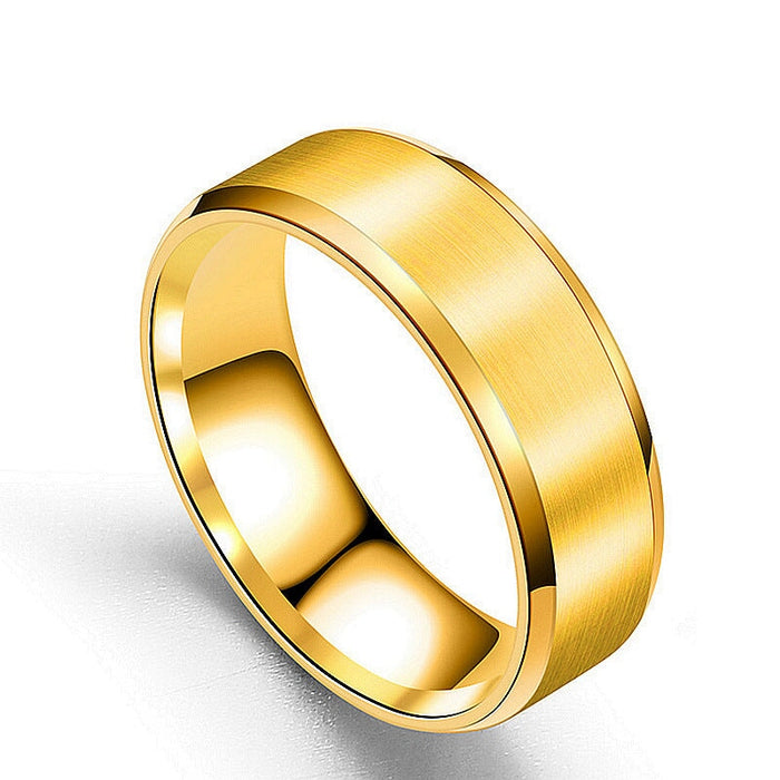 Wholesale stainless steel frosted ring JDC-RS-Dingc004 Rings 顶潮 gold 6 Wholesale Jewelry JoyasDeChina Joyas De China