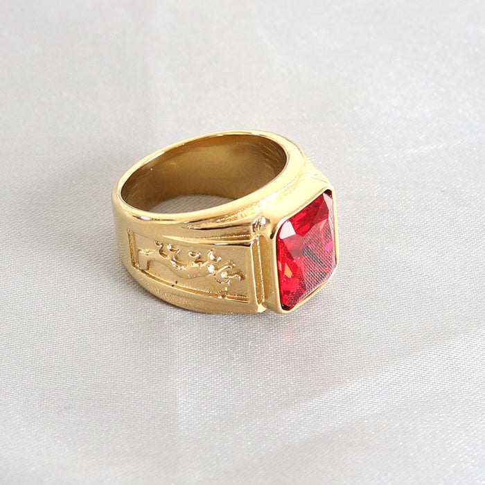 Wholesale Stainless Steel Gemstone Rings JDC-RS-MRD028 Rings 美日德 red 7 Wholesale Jewelry JoyasDeChina Joyas De China