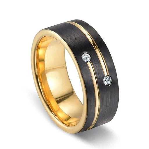 Wholesale Stainless steel gold and diamond ring JDC-RS-TS038 Rings 腾穗 Wholesale Jewelry JoyasDeChina Joyas De China