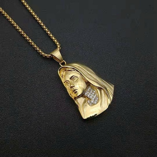 Wholesale Stainless Steel Gold Plated Virgin Mary Pendant Charms JDC-CS-FY055 charms 福友 Wholesale Jewelry JoyasDeChina Joyas De China