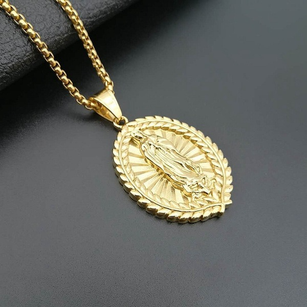 Wholesale Stainless Steel Gold Plated Virgin Mary Pendant Charms JDC-CS-FY059 charms 福友 Wholesale Jewelry JoyasDeChina Joyas De China
