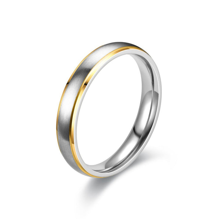 Wholesale Stainless steel gold zircon ring JDC-RS-TS023 Rings 腾穗 4MMMen's without diamonds 5# Wholesale Jewelry JoyasDeChina Joyas De China