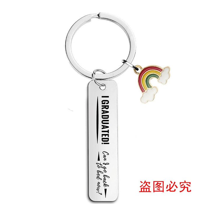 Wholesale Stainless Steel Graduation Season Gift Rainbow Metal Keychain JDC-KC-GangGu016 Keychains 钢古 Wholesale Jewelry JoyasDeChina Joyas De China