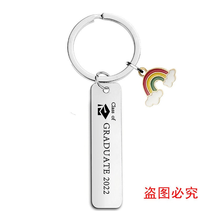 Wholesale Stainless Steel Graduation Season Gift Rainbow Metal Keychain JDC-KC-GangGu016 Keychains 钢古 Wholesale Jewelry JoyasDeChina Joyas De China