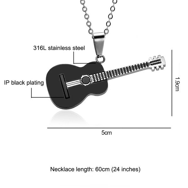 Wholesale Stainless Steel Guitar Pendant Necklaces JDC-NE-WenT001 Necklaces 润涛 Wholesale Jewelry JoyasDeChina Joyas De China