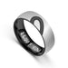 Wholesale Stainless steel half peach heart ring JDC-RS-TS002 Rings 腾穗 6MM black I LOVE YOU 5# Wholesale Jewelry JoyasDeChina Joyas De China