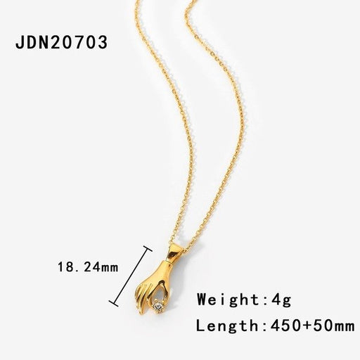 Wholesale Stainless Steel Hand Picked Pendant Necklace JDC-NE-JD316 necklaces 豌隋 Wholesale Jewelry JoyasDeChina Joyas De China