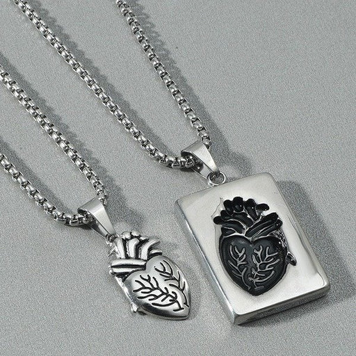 Wholesale stainless steel heart couple necklace JDC-NE-ChenH001 Necklaces 宸翰 Wholesale Jewelry JoyasDeChina Joyas De China
