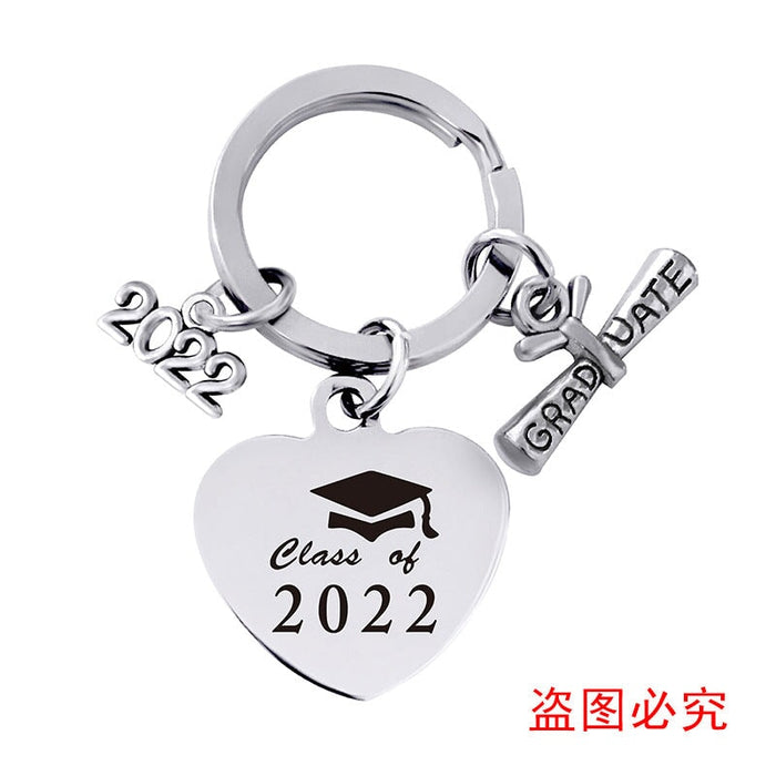 Wholesale Stainless Steel Heart Shape Graduation Season Gift Metal Keychain JDC-KC-GangGu018 Keychains 钢古 2022BYX001 Wholesale Jewelry JoyasDeChina Joyas De China