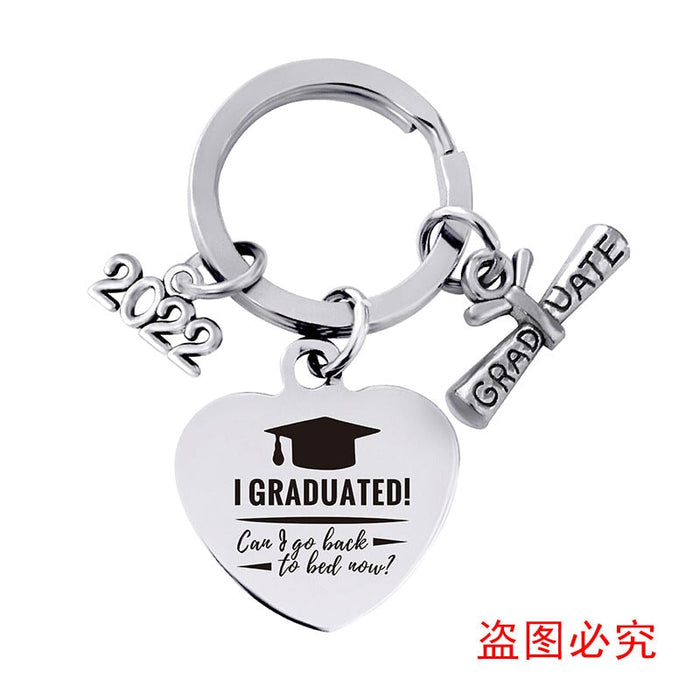 Wholesale Stainless Steel Heart Shape Graduation Season Gift Metal Keychain JDC-KC-GangGu018 Keychains 钢古 2022BYX005 Wholesale Jewelry JoyasDeChina Joyas De China