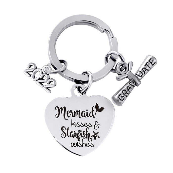 Wholesale Stainless Steel Heart Shape Graduation Season Gift Metal Keychain JDC-KC-GangGu018 Keychains 钢古 Wholesale Jewelry JoyasDeChina Joyas De China