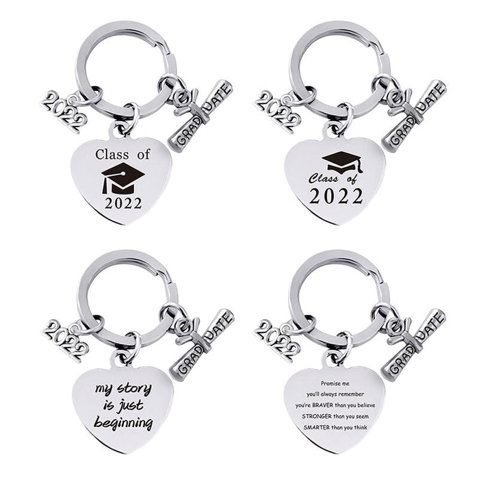Wholesale Stainless Steel Heart Shape Graduation Season Gift Metal Keychain JDC-KC-GangGu018 Keychains 钢古 Wholesale Jewelry JoyasDeChina Joyas De China