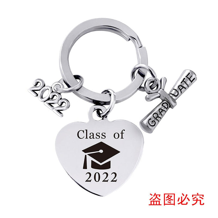 Wholesale Stainless Steel Heart Shape Graduation Season Gift Metal Keychain JDC-KC-GangGu018 Keychains 钢古 Wholesale Jewelry JoyasDeChina Joyas De China