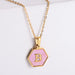 Wholesale stainless steel hexagon shell letter necklaces JDC-NE-Aimi019 necklaces 爱米 A Wholesale Jewelry JoyasDeChina Joyas De China