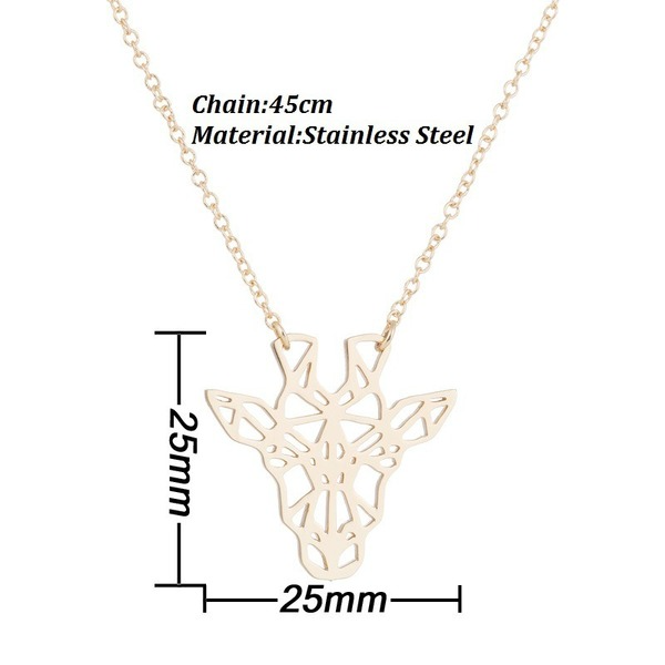 Bulk Jewelry Wholesale stainless steel hollow giraffe necklace gold animal necklace JDC-NE-S005 Wholesale factory from China YIWU China