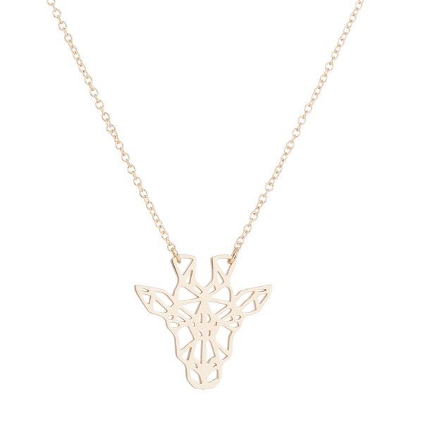 Bulk Jewelry Wholesale stainless steel hollow giraffe necklace gold animal necklace JDC-NE-S005 Wholesale factory from China YIWU China