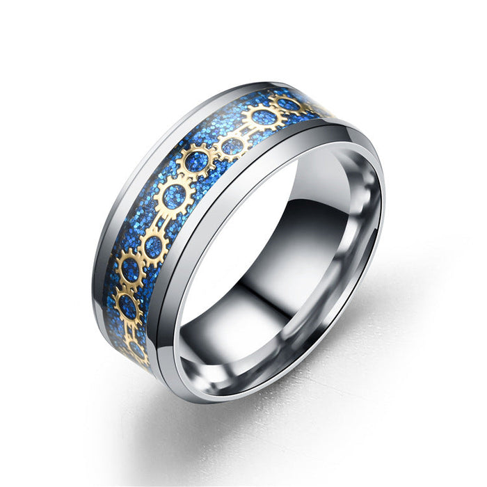 Wholesale Stainless steel inlaid ring JDC-RS-TS040 Rings 腾穗 Blue sequins 6# Wholesale Jewelry JoyasDeChina Joyas De China