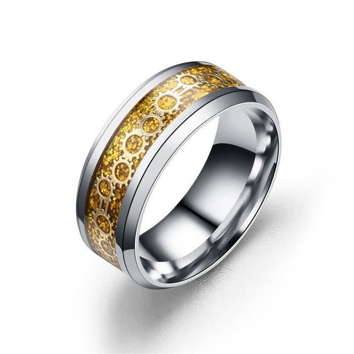 Wholesale Stainless steel inlaid ring JDC-RS-TS040 Rings 腾穗 Gold sequins 6# Wholesale Jewelry JoyasDeChina Joyas De China