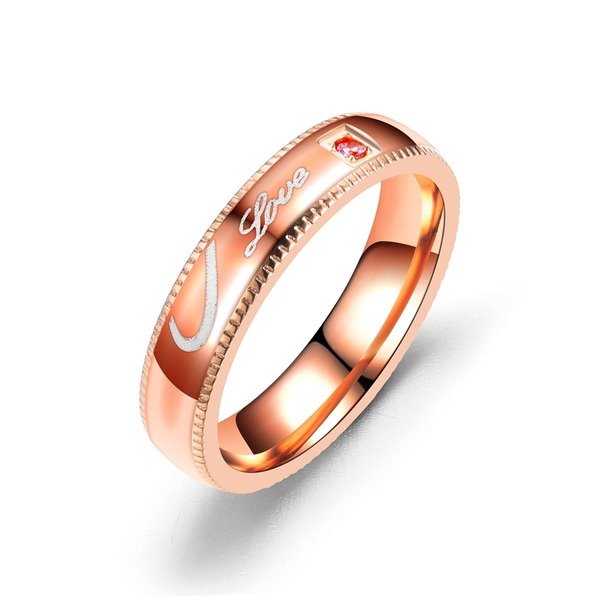 Wholesale Stainless steel inlaid sapphire ring JDC-RS-TS042 Rings 腾穗 Rose gold5# Wholesale Jewelry JoyasDeChina Joyas De China