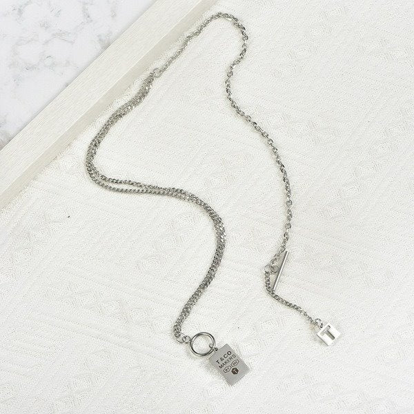 Wholesale stainless steel letter box necklace JDC-NE-YinX018 NECKLACE 伊杏 Wholesale Jewelry JoyasDeChina Joyas De China