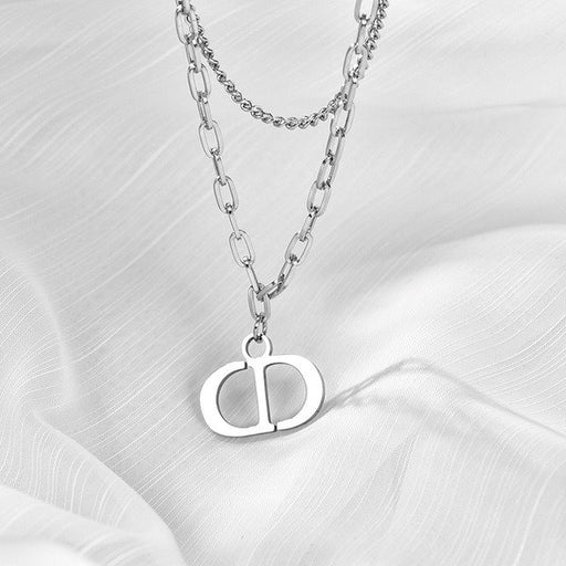 Wholesale stainless steel letter D necklace JDC-NE-YinX047 NECKLACE 伊杏 Wholesale Jewelry JoyasDeChina Joyas De China