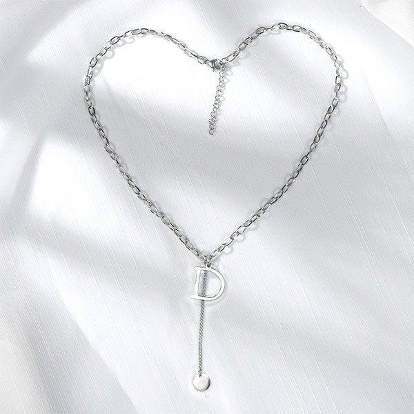 Wholesale stainless steel letter D necklace JDC-NE-YinX050 NECKLACE 伊杏 Wholesale Jewelry JoyasDeChina Joyas De China