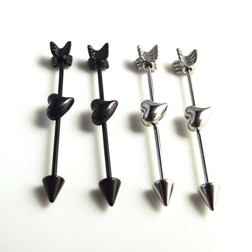 Wholesale stainless steel love arrow long straight rod Ear studs JDC-ES-SaiY001 Piercings 塞尧 steel 1 Wholesale Jewelry JoyasDeChina Joyas De China