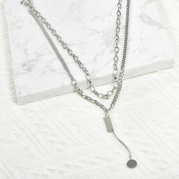 Wholesale stainless steel love geometric necklace JDC-NE-YinX015 NECKLACE 伊杏 Wholesale Jewelry JoyasDeChina Joyas De China