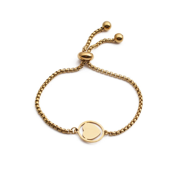 Wholesale stainless steel love heart adjustable bracelet JDC-BT-ChanX002 Bracelet 昌鑫 SSB0006 Wholesale Jewelry JoyasDeChina Joyas De China