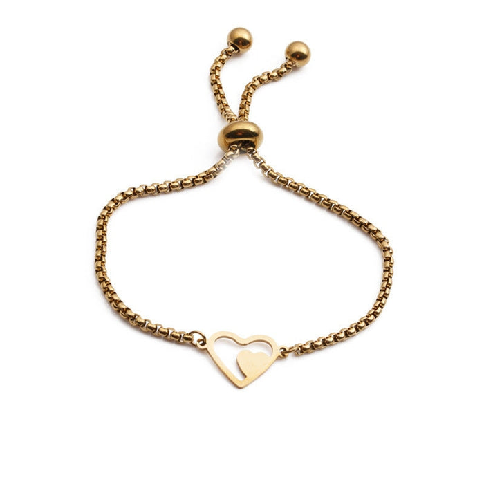 Wholesale stainless steel love heart adjustable bracelet JDC-BT-ChanX002 Bracelet 昌鑫 SSB0007 Wholesale Jewelry JoyasDeChina Joyas De China