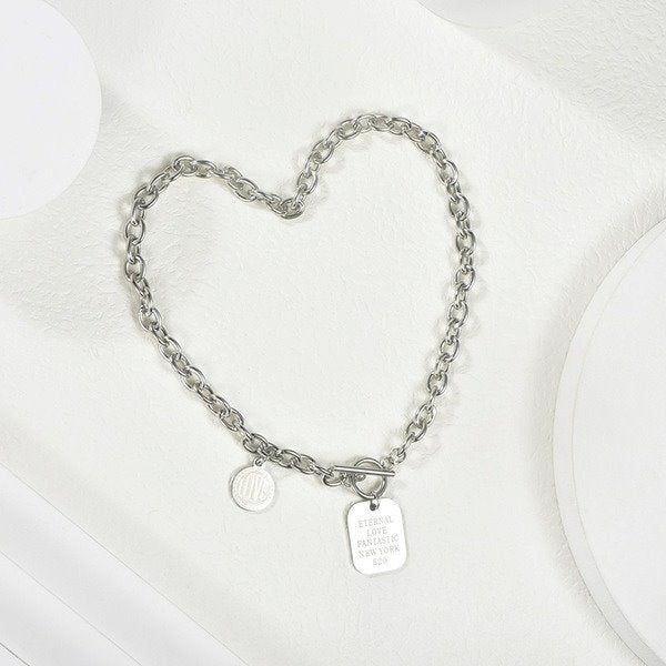 Wholesale stainless steel love heart necklace JDC-NE-YinX026 NECKLACE 伊杏 Wholesale Jewelry JoyasDeChina Joyas De China