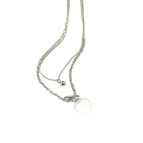 Wholesale stainless steel love necklace JDC-NE-YinX032 NECKLACE 伊杏 Wholesale Jewelry JoyasDeChina Joyas De China