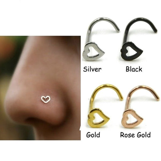 Wholesale stainless steel love nose clip JDC-NS-ZeS012 Piercings 泽森 Wholesale Jewelry JoyasDeChina Joyas De China