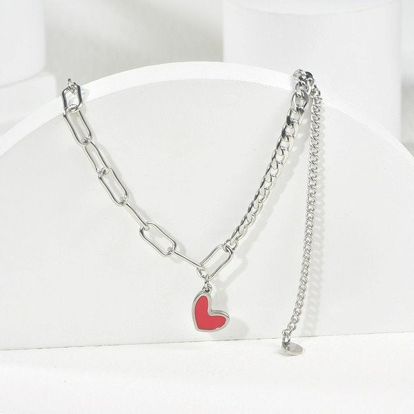 Wholesale stainless steel love red necklace JDC-NE-YinX025 NECKLACE 伊杏 Wholesale Jewelry JoyasDeChina Joyas De China