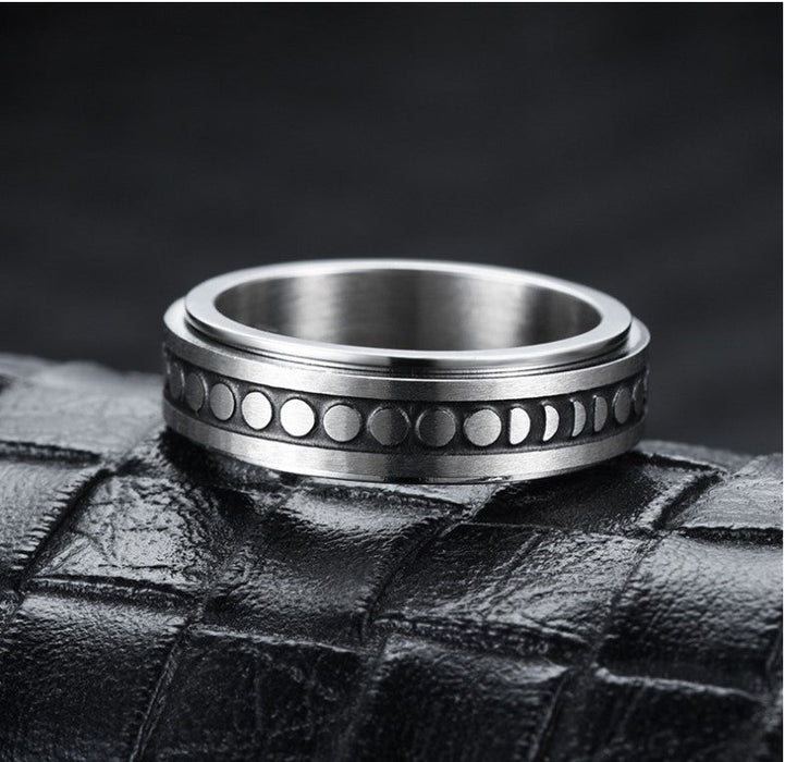Wholesale Stainless steel lucky cat ring JDC-RS-TS001 Rings 腾穗 6MMSun moon 6# Wholesale Jewelry JoyasDeChina Joyas De China