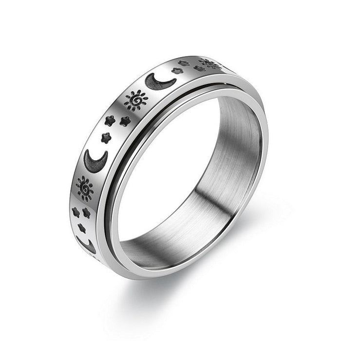 Wholesale Stainless steel lucky cat ring JDC-RS-TS001 Rings 腾穗 6MMSun Moon Star Tatsu 6# Wholesale Jewelry JoyasDeChina Joyas De China