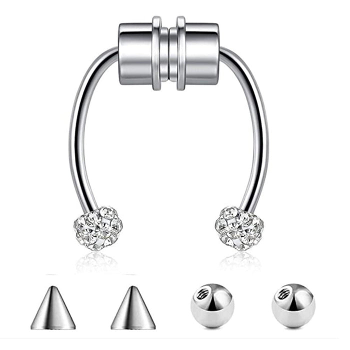 Wholesale stainless steel magnet nose ring JDC-NS-Fanp003 Piercings 梵佩 silver Wholesale Jewelry JoyasDeChina Joyas De China