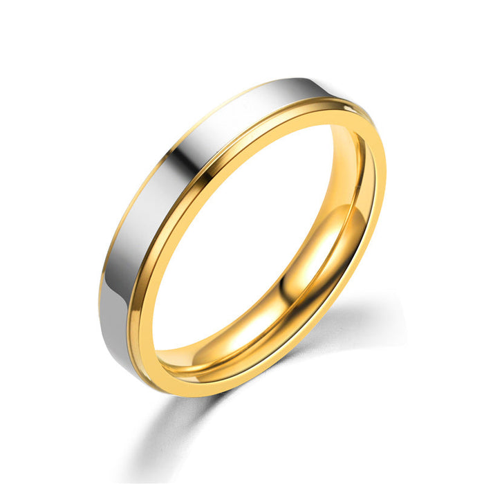 Wholesale Stainless steel mirror gold ring JDC-RS-TS007 Rings 腾穗 4MM women 5# Wholesale Jewelry JoyasDeChina Joyas De China