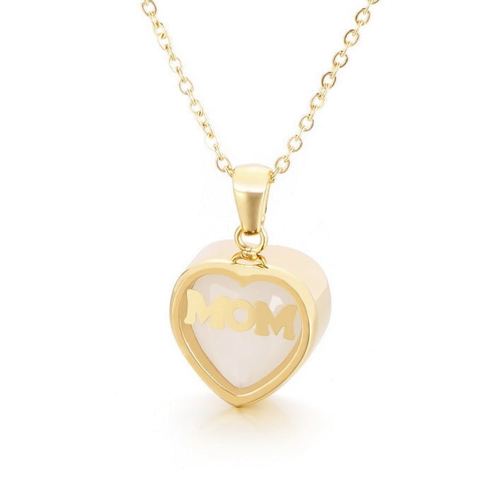 Wholesale Stainless Steel Mother's Day MOM Heart Necklace JDC-NE-Kalun003 Necklaces 卡轮 Wholesale Jewelry JoyasDeChina Joyas De China