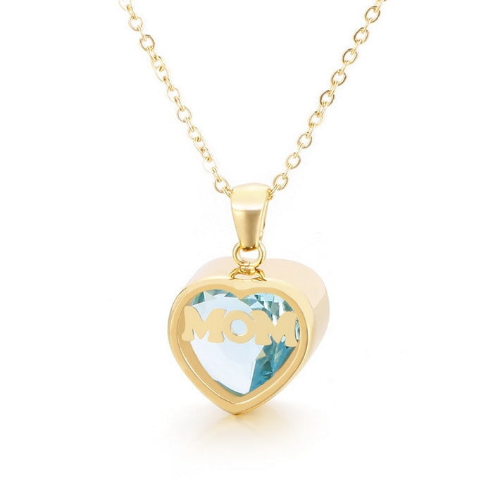 Wholesale Stainless Steel Mother's Day MOM Heart Necklace JDC-NE-Kalun003 Necklaces 卡轮 3yue=KN196891-K Wholesale Jewelry JoyasDeChina Joyas De China