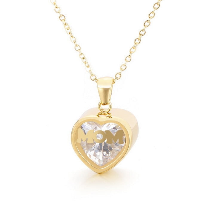Wholesale Stainless Steel Mother's Day MOM Heart Necklace JDC-NE-Kalun003 Necklaces 卡轮 4yue=KN196892-K Wholesale Jewelry JoyasDeChina Joyas De China