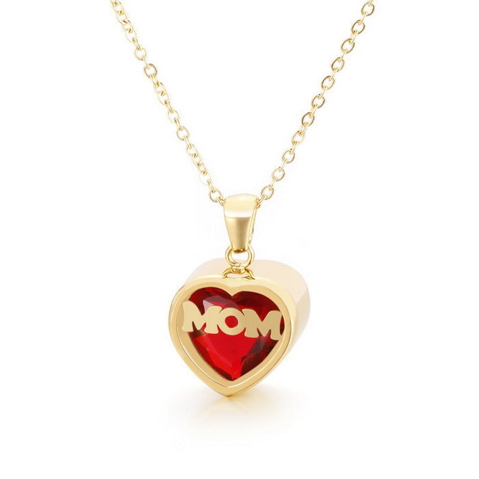 Wholesale Stainless Steel Mother's Day MOM Heart Necklace JDC-NE-Kalun003 Necklaces 卡轮 Wholesale Jewelry JoyasDeChina Joyas De China
