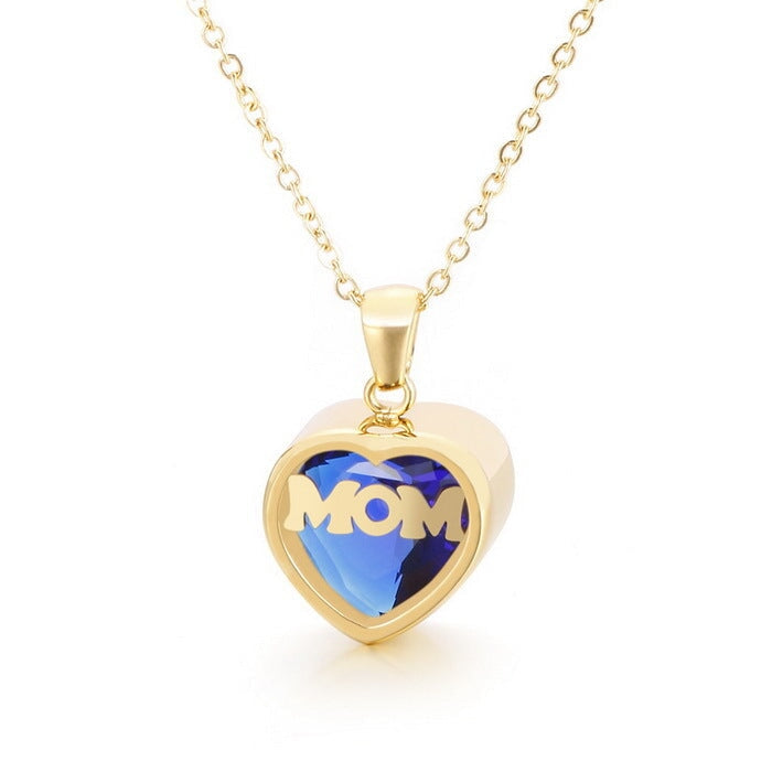 Wholesale Stainless Steel Mother's Day MOM Heart Necklace JDC-NE-Kalun003 Necklaces 卡轮 9yue=KN196897-K Wholesale Jewelry JoyasDeChina Joyas De China