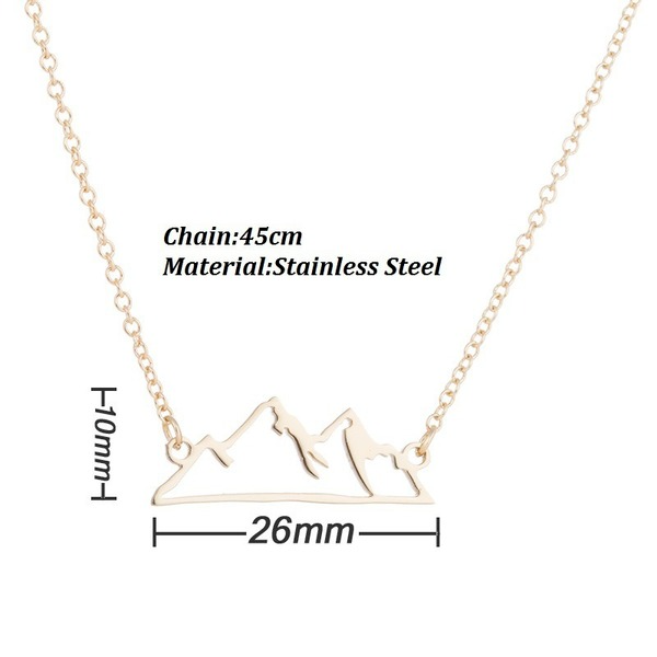 Bulk Jewelry Wholesale stainless steel mountain hollow snow mountain silver necklace JDC-NE-S001 Wholesale factory from China YIWU China