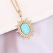 Wholesale stainless steel natural stone pendant necklace JDC-NE-Bingm001 NECKLACE 冰萌 2#blue Wholesale Jewelry JoyasDeChina Joyas De China